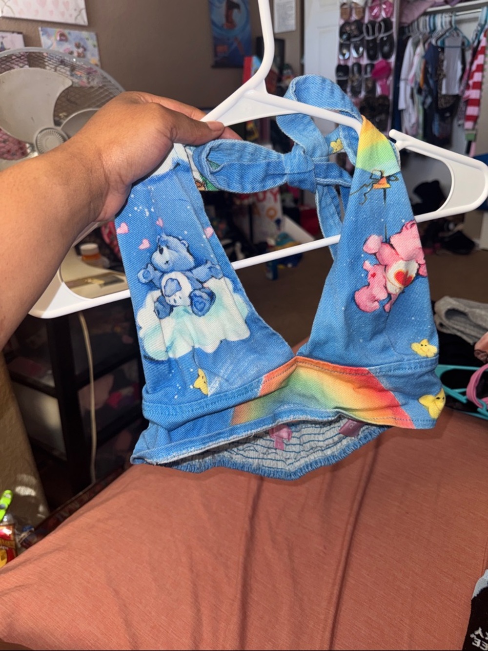 Dollskill Blue Care Bears Rainbow Halter Top - Picture 2 of 4